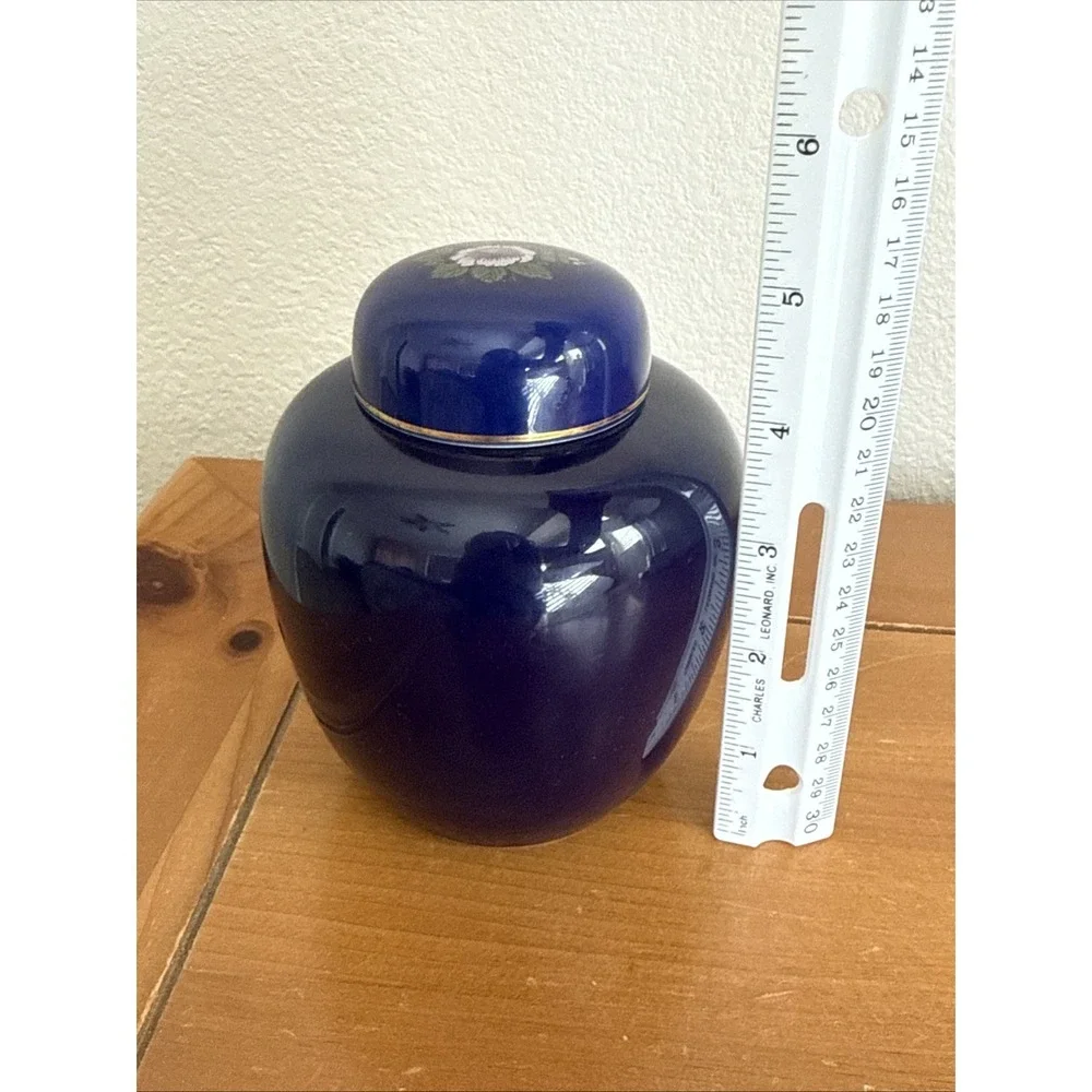 Vintage Asian Cobalt Blue Gold Oriental 5